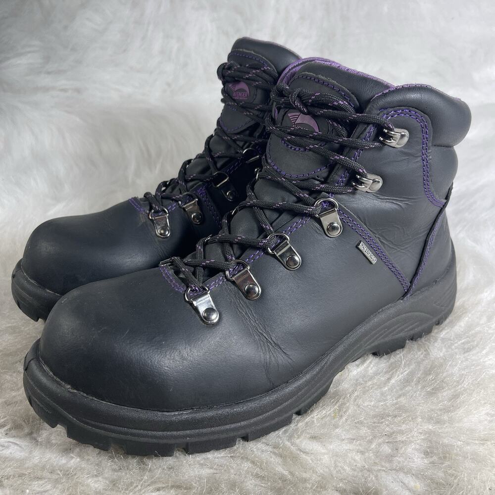 Avenger Women's 6" Steel Toe Waterproof Safety Work Boots A7124 Black Size 9W